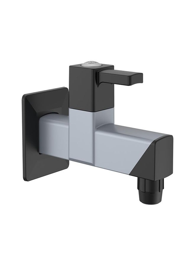 R. N. RN PTMT Superior Plastic Faucet Long Body Foam Flow Tap for Kitchen Sink 90° Water Flow | Wall Mount Tap for Bathroom & Basin Faucet with Flange (Metallic-Grey-Black-Dual)_RNVIR09B37 - Image 5